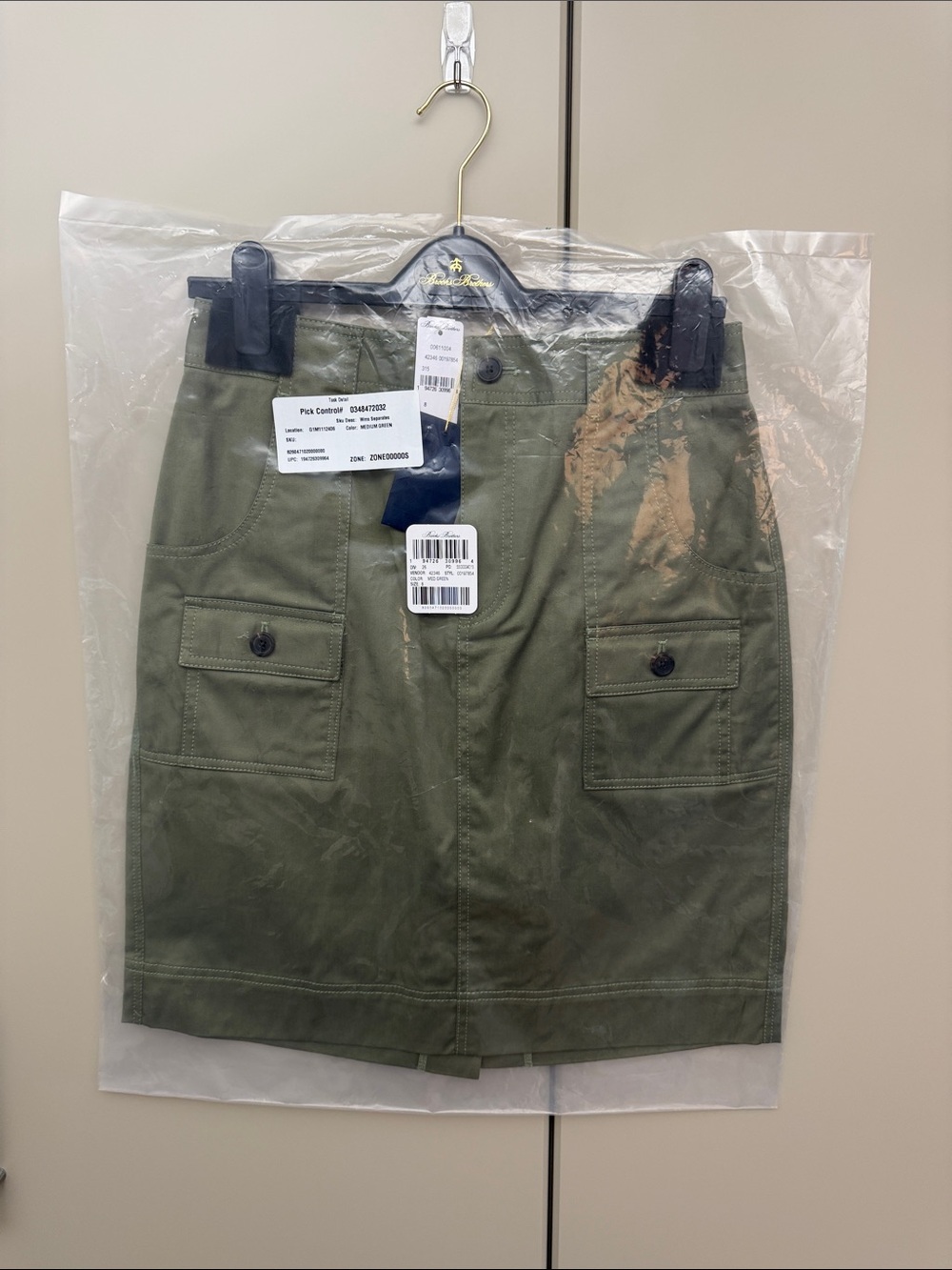 Women’s Olive Green Cargo Skirt - Brooks Brothers - NWT -  Size 8